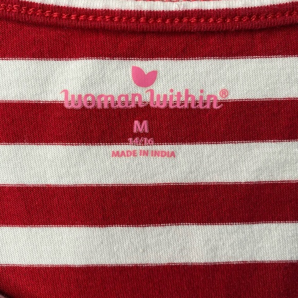 Woman Within tunic, stripes & patterned inserts - Picture 3 of 5